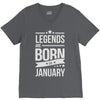 legends are born in january V-Neck Tee