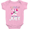july born unicorns Baby Bodysuit