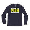born to fish forced to work Long Sleeve Shirts