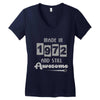 made in 1972 and still awesome Women's V-Neck T-Shirt