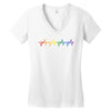 LGBT Heartbeat Women's V-Neck T-Shirt