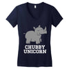chubby unicorn rhino Women's V-Neck T-Shirt