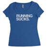 running sucks   humor exercise running gym marathon runner workout tee Women's Triblend Scoop T-shirt