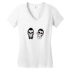SKULL ON TWO FACE Women's V-Neck T-Shirt