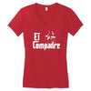 el compadre   the godfather in spanish espanol movie symbol mexcian te Women's V-Neck T-Shirt
