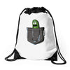 i'm in a pocket Drawstring Bags