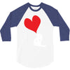 bird love heart animal graph note music party pop art gift 3/4 Sleeve Shirt