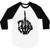 middle finger skeleton bone skull grafitti art 3/4 Sleeve Shirt