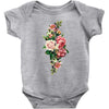 breast cancer flowers Baby Bodysuit
