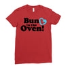 Bun in the Oven with Heart Baby Boy Ladies Fitted T-Shirt