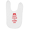 keep calm and game on Baby Bibs