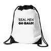 real men go bald Drawstring Bags
