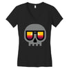 sunset skull Women's V-Neck T-Shirt