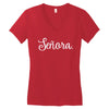 senora white Women's V-Neck T-Shirt