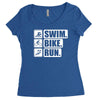 v6 swim bike run Women's Triblend Scoop T-shirt