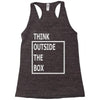 think outside the box Racerback Tank