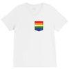 LGBT Pocket Rainbow Colors V-Neck Tee