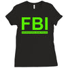 mens fbi print casual slim Ladies Fitted T-Shirt