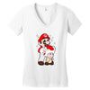 mario licking toad Women's V-Neck T-Shirt