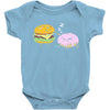 cheeseburger pranks doughnut Baby Bodysuit