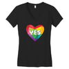 Yes Lgbt Heart Women's V-Neck T-Shirt