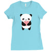 Hawaii Panda Love Ladies Fitted T-Shirt