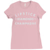 lipstick diamonds champagne Ladies Fitted T-Shirt