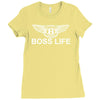 boss life hip hop music rick ross maybach cool dope mens tshirt black Ladies Fitted T-Shirt
