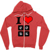 i love code Zipper Hoodie