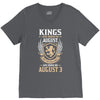 Kings Are Born In August But The Real Kings Are Born On August 3 V-Neck Tee