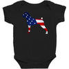 patriotic boxer Baby Bodysuit