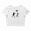 banksy kids play t.v. ball Crop Top