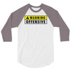warning offensive mens funny 3/4 Sleeve Shirt