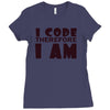 i code therefore i am Ladies Fitted T-Shirt