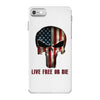 skull us flag live free or die iPhone 7 Case