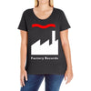 factory records   retro record label   mens music Ladies Curvy T-Shirt