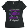 i love someone with pancreatic cancer to the moon &amp; back to infinity Women's Triblend Scoop T-shirt