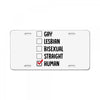 Lgbt Checklist License Plate