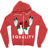 equality white Zipper Hoodie