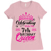 Celebrating With the 7th Birthday Queen Ladies Fitted T-Shirt