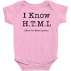 i know html Baby Bodysuit