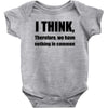 i think funny t shirt humor geek humor smart tee Baby Onesie