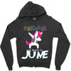 unicorns are born in june Zipper Hoodie