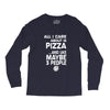 care about pizza and 3 people girls Long Sleeve Shirts
