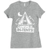 white ink camping is in tents funny Ladies Fitted T-Shirt