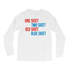 one shift two shift red shift blue shift Long Sleeve Shirts