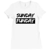 sunday funday t shirt funny jersey shore football Ladies Fitted T-Shirt