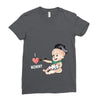 Cute Baby Painter's Mom Love Ladies Fitted T-Shirt