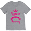 queens are born in february V-Neck Tee
