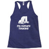 still plays with trucks Racerback Tank